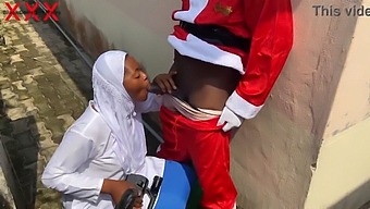 Santa And Hijabi Babe Engage In Festive, Consensual Sex. Subscribe For More.