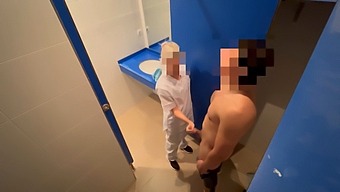 In A Surprising Encounter, A Gym Cleaning Girl Helps A Man Finish With A Blowjob