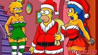 Santa Simpson'S Naughty Gift: Wife To Beggars In Hentai Style