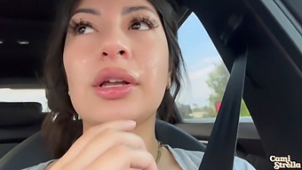 Cum-Covered Latina Goes For A Drive After Draining A Man'S Essence With Her Oral Skills!