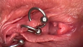 Extreme Close-Up Of My Pierced Clit And Vagina Until It'S Soaking Wet And Urine Enters