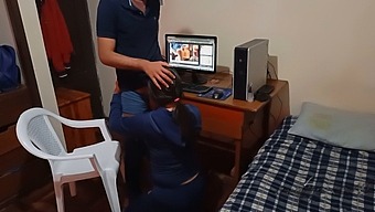 Maid Interrupts Me While I'M Watching Porn And Masturbating In My Room