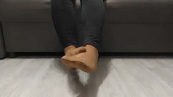Monika Nylon'S Evening Reveal: Her Shapely Legs In Sheer Nylon Hosiery