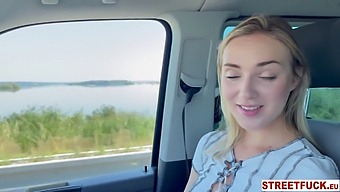 Horny Hitchhiker Oxana Gets A Big Dick Surprise In A Car