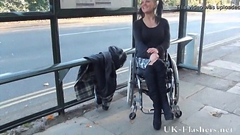 Pornstar'S Public Exhibition Of Nudity And Flashing In A Wheelchair