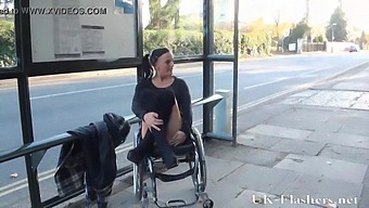 Pornstar'S Public Exhibition Of Nudity And Flashing In A Wheelchair
