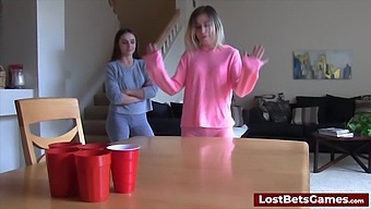 Loser Rewards Winner With Oral Pleasure In A Game Of Strip Pong
