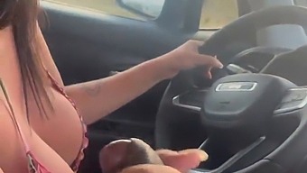 Redhead Gives Deepthroat Blowjob To Black Cock In Public